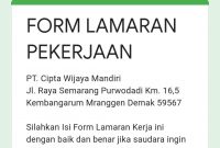 Lowongan Kerja Pt Cipta Wijaya Mandiri Dinnakerind Kabupaten Demak